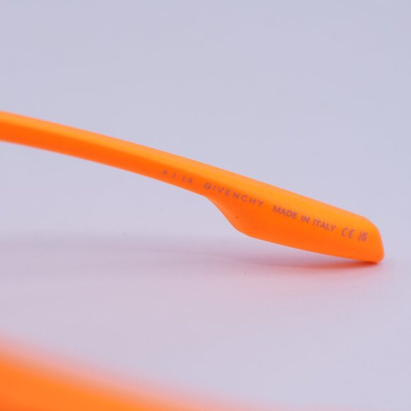 Givenchy GV40049U 43C Sunglasses Orange Geometric Frame, Orange Mirror Lenses - Picture 7 of 10
